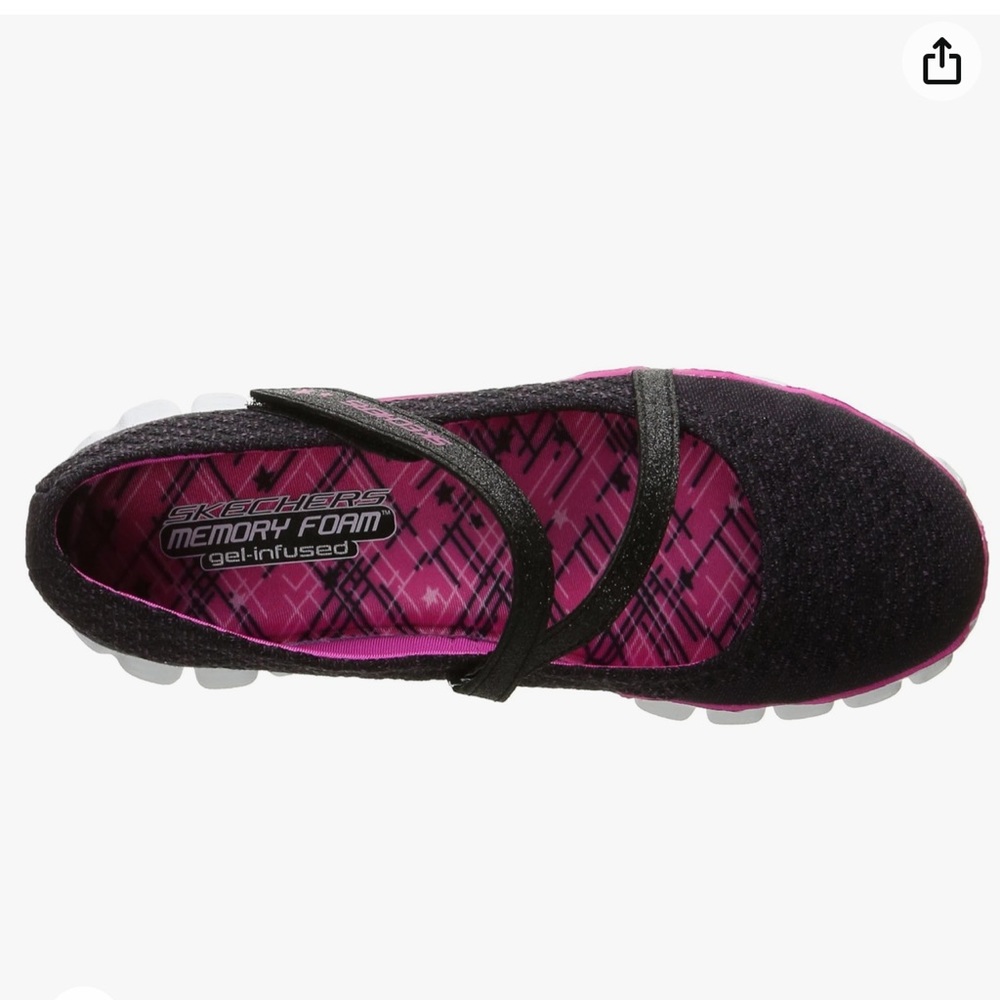 NEW IN BOX! Skechers Girls’ Flex II Softie Sweets Black/Hot Pink Sneakers, 12.5 - Picture 2 of 10